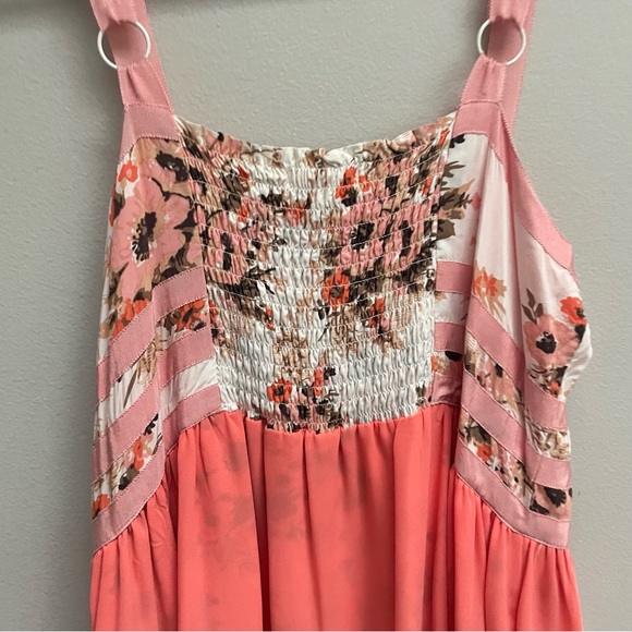 Matilda Jane Honeyed Peach Elegance Dress smocked floral size large - Picture 8 of 9